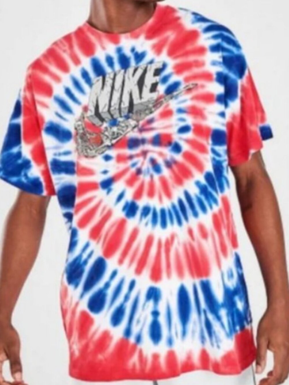 Nike Tie Dye Skeleton Swoosh Graphic T-Shirt